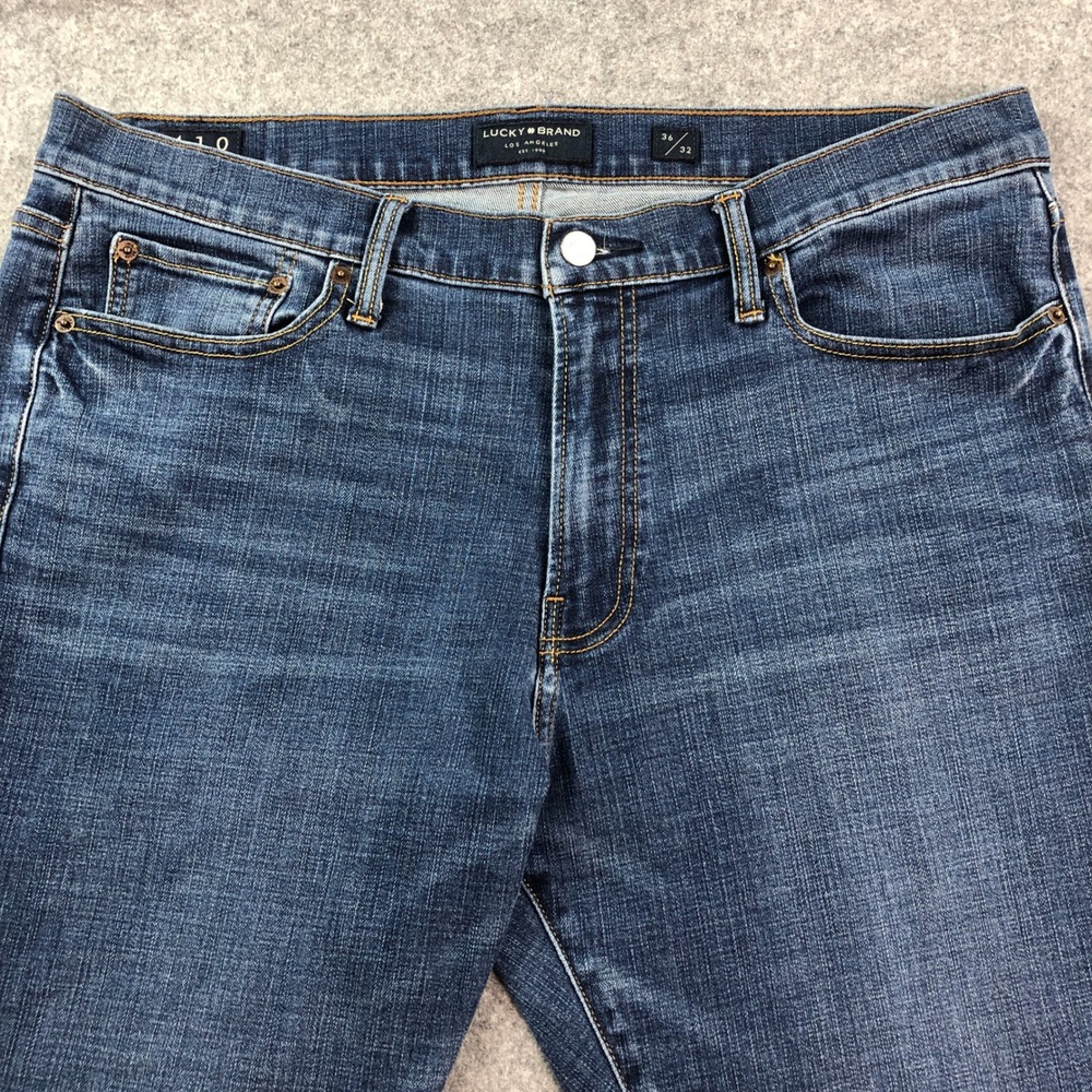Lucky Brand 410 Mens Jeans 36x32 (fits 38x31) Blue Athletic Slim Medium Wash - Picture 5 of 16